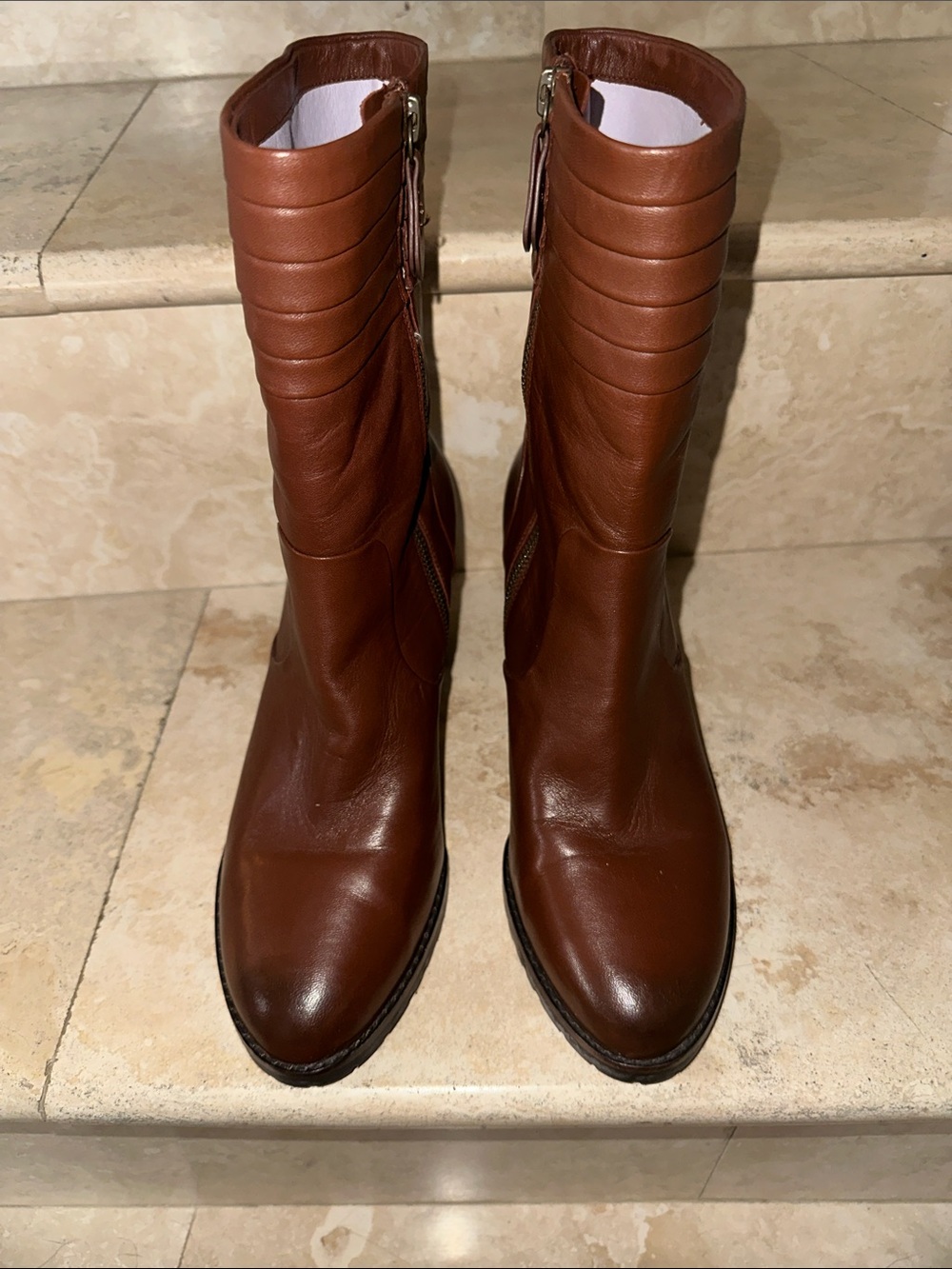 Women’s Brown Leather Mid-Calf Boots